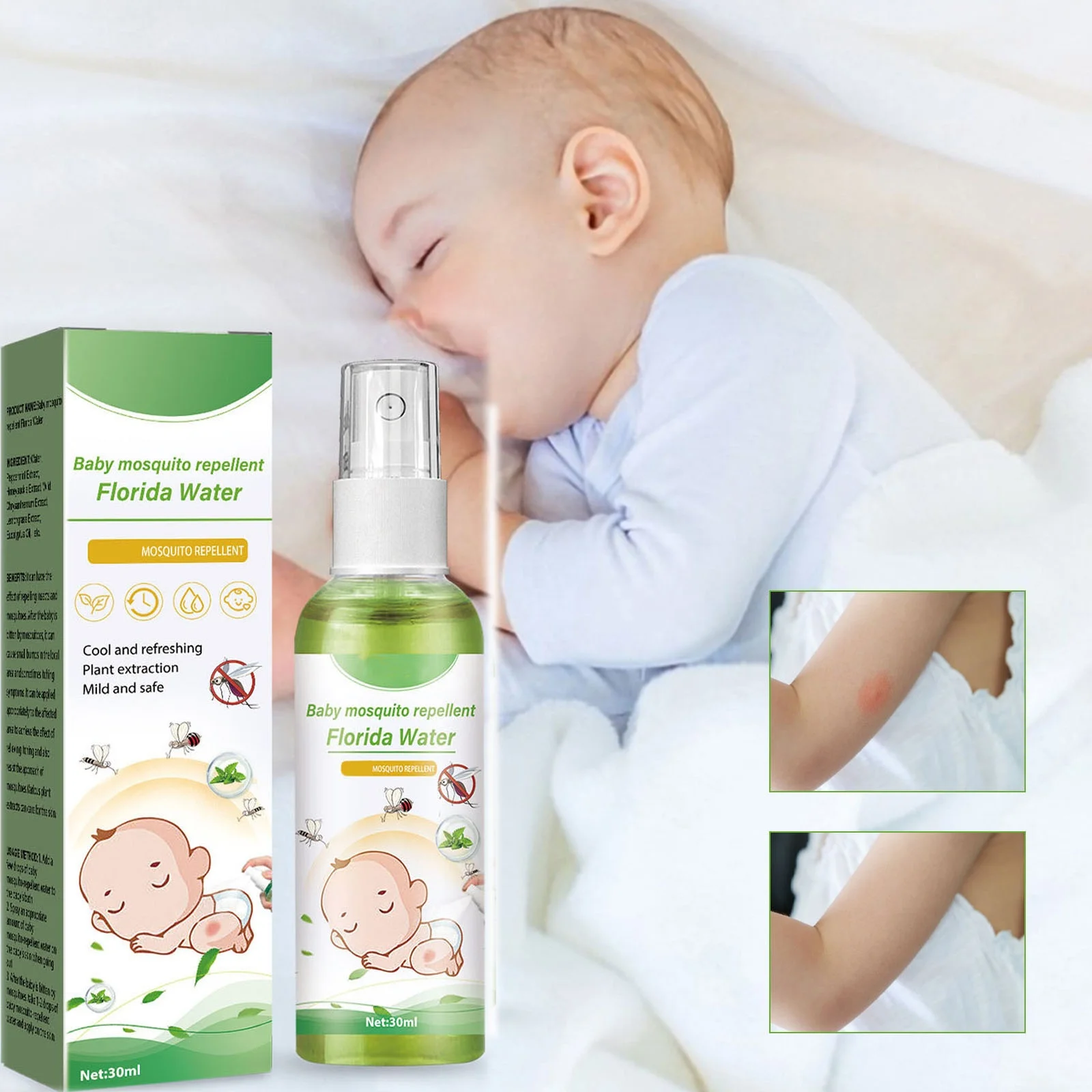 high quality natural ingredients baby anti mosquito repellent liquid spray florida water mosquito itch relief