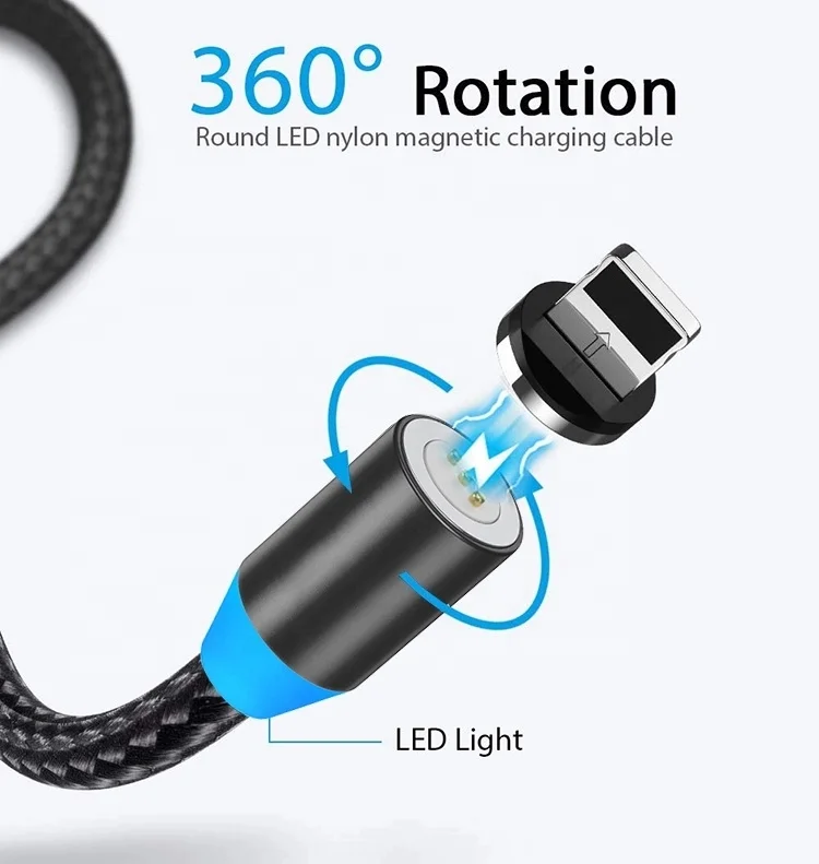 1 м светодиодный кабель с разъемом Micro USB Type-C Магнитный зарядный supercalla светодиодный нейлоновый Плетеный Usb кабель
