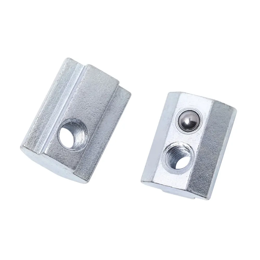 M4 M5 M6 M8 1/4-20 5/16-18 Slot8 Roll in Spring Loaded Ball Elastic Nuts T Slot Nut for 40x40 Aluminum Profile