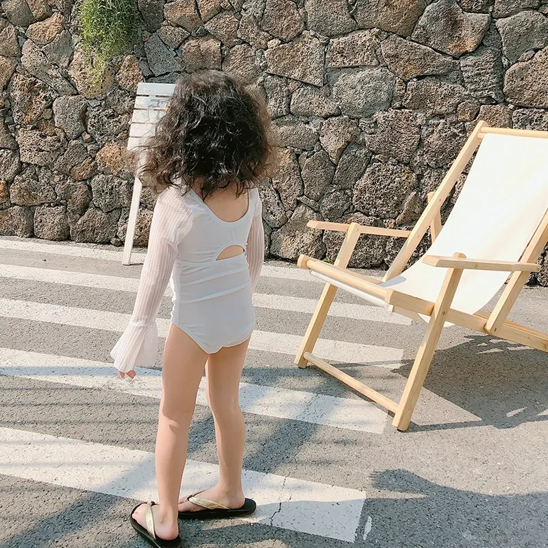 
or62225b Sunscreen long sleeve children swimwear cute gauzy baby girls bikini 