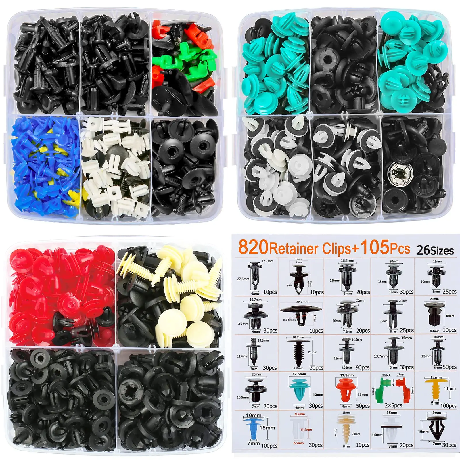 C0066 925Pcs auto fastener & clip Car Plastic Push Retainer Door Panel Trim Clips & Auto Body bumper rivet Fasteners Fender