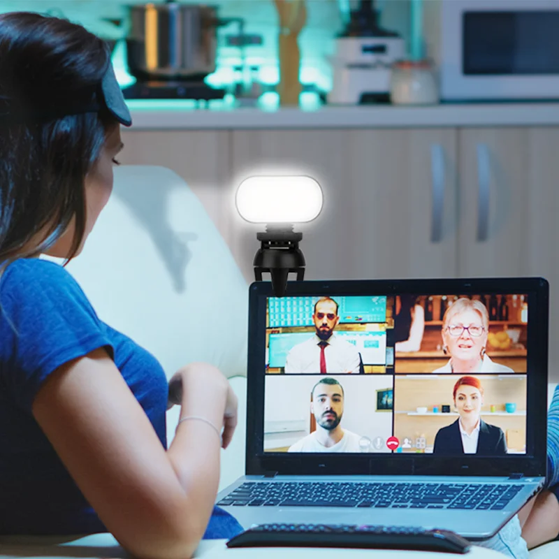 RGB for video recording equipment Mini Quality unique Rechargeable Professional Vlog Video Light 750mAh Computer Clip