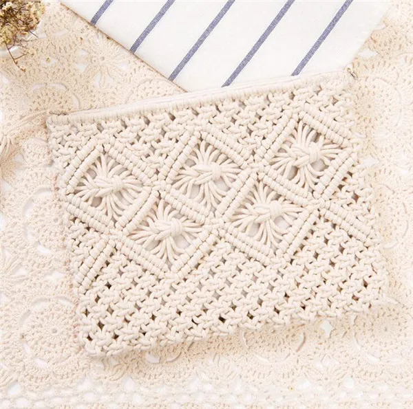 Best quality tassel vintage straw bag simple style handbag summer knitting clutch beach bag