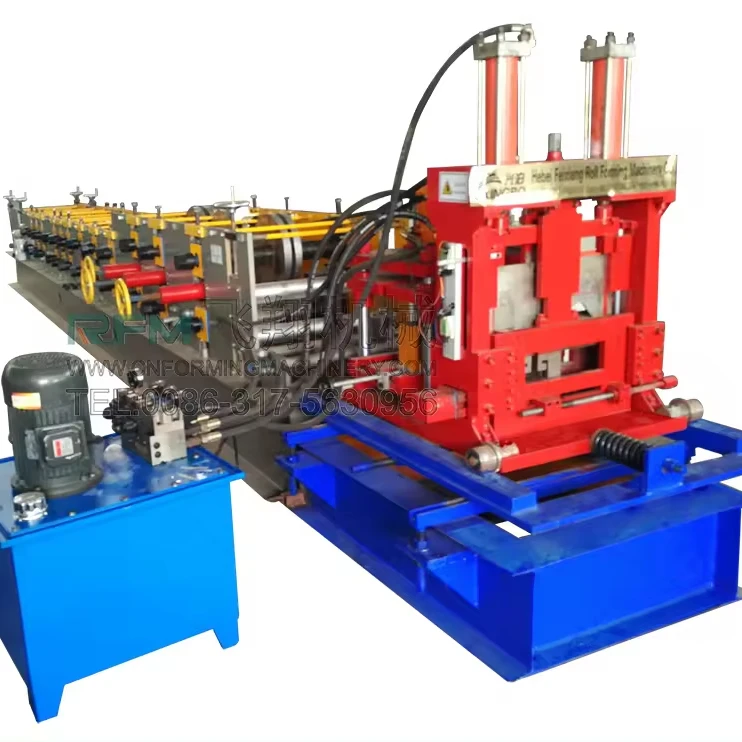 High Quality Automatic Quickly Change Steel Frame Channel Punch Holes C Z Purlin Roll Forming Machine