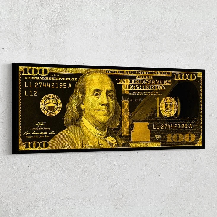 
Motivation 100 U.S. dollars Poster Print Wall Art Oil Painting on Canvas Picture Living Room Home Decor 
