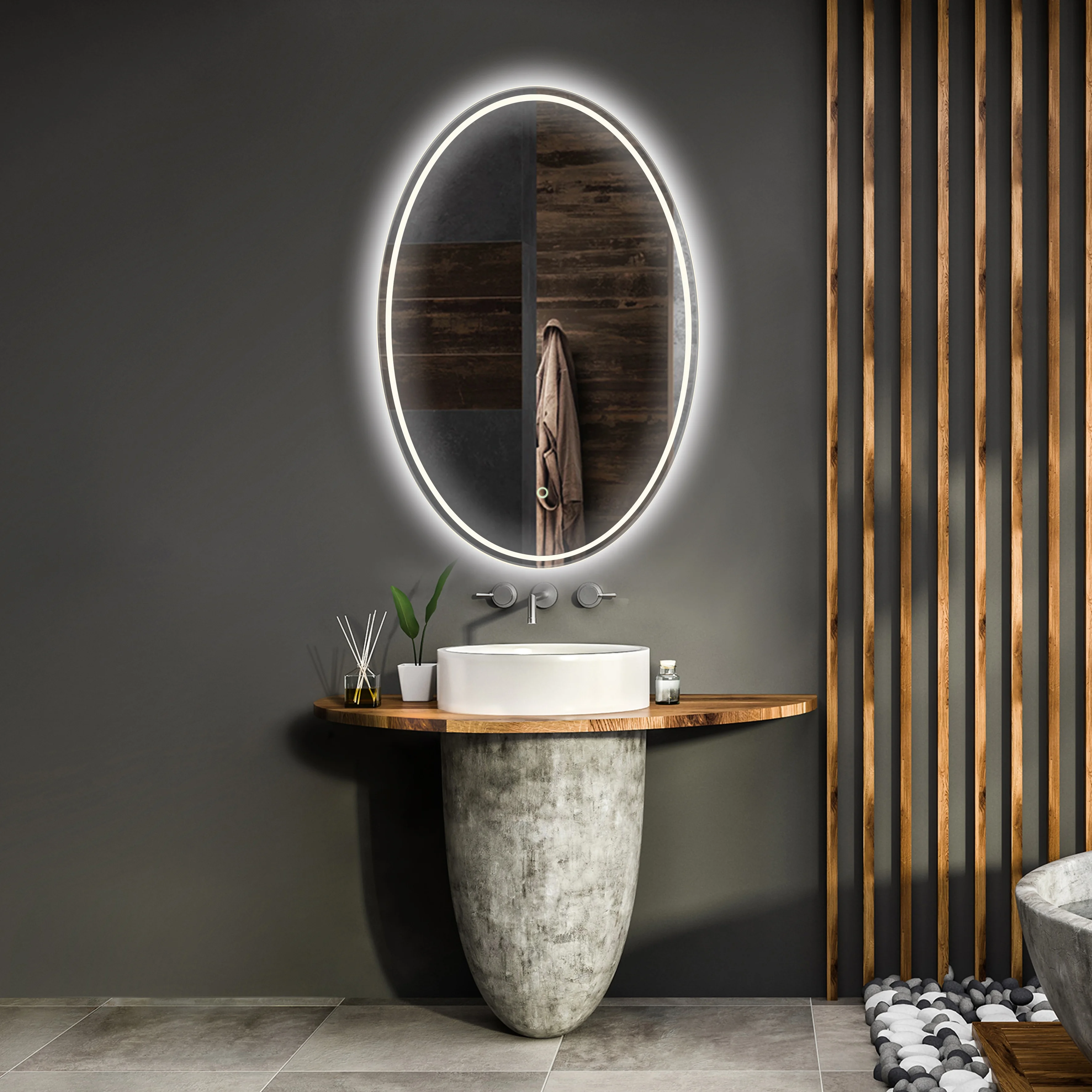 
Hot sale LED illuminated bathroom mirror silver mirror led backlit mirror 
