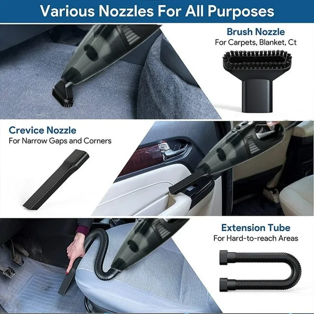 Mini ABS Multifunctional Household Car Vacuum Cleaner Convenient Wireless Wet and Dry Dust Collector for Small Car Cleaning