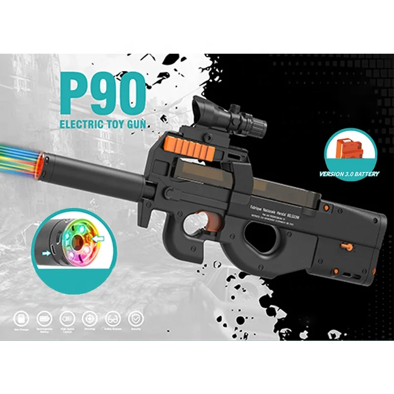 Outdoor Shooting Game Gel Splat Blaster Toy Gun Big Splatter 7-8 Mm Soft Bullet P90 Gel Ball Blaster Splatter Toy Gun