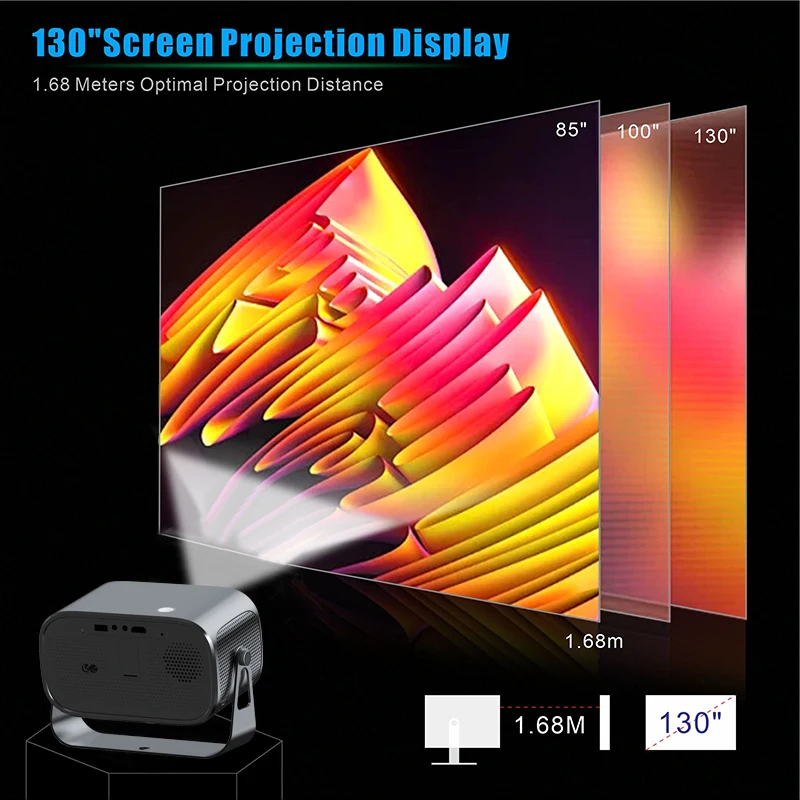 Home Theater Video Smart Android  Wireless Phone Portable Mini 4K Projector