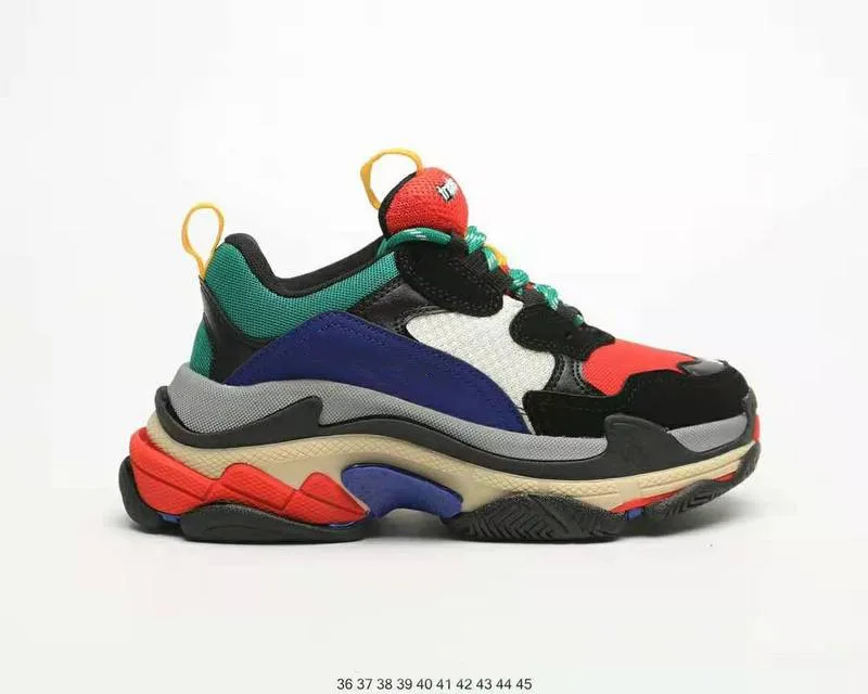 Кроссовки Triple S мужские/женские резиновые повседневная дизайнерская спортивная обувь на платформе с прозрачной радужной подошвой размеры 36-45