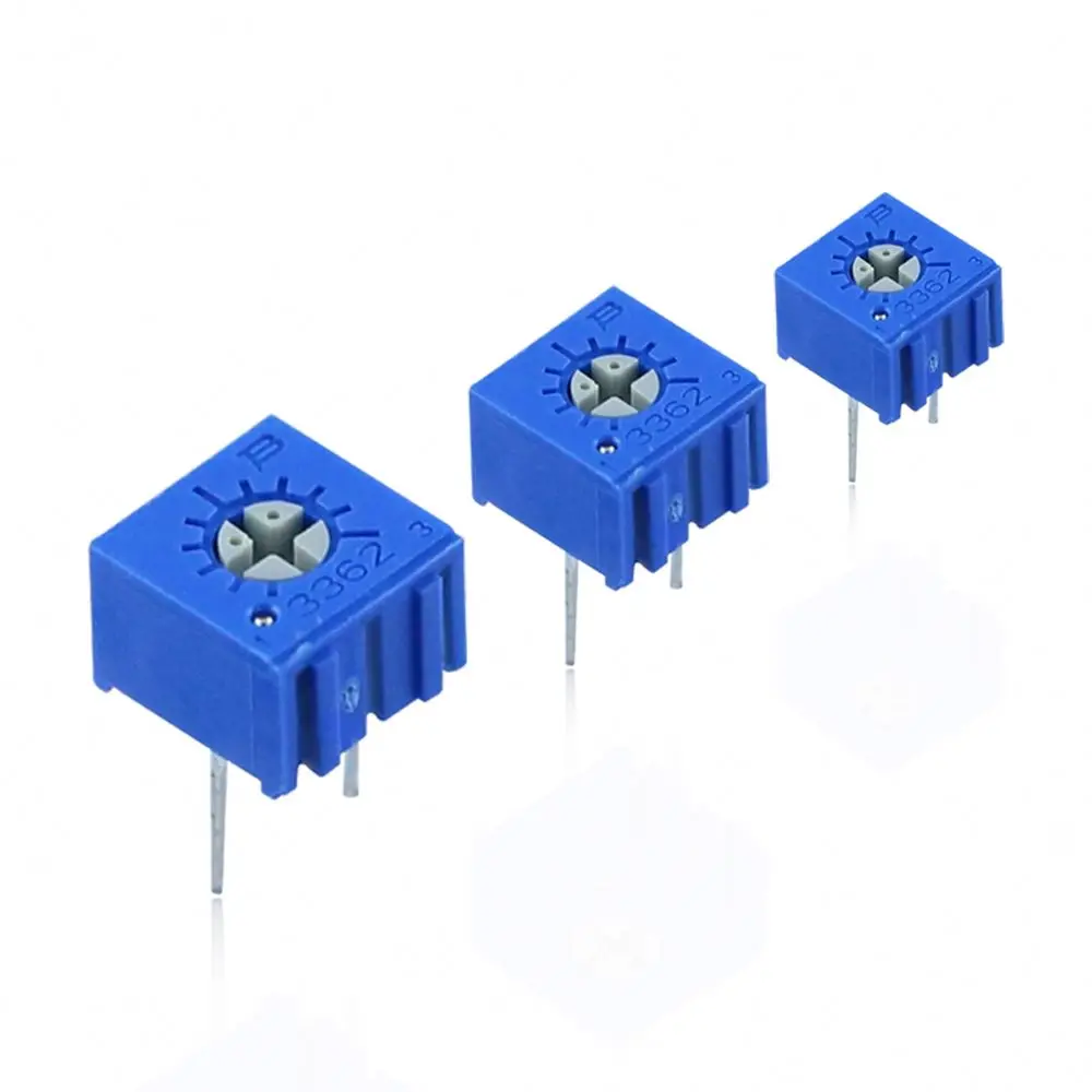 Переменные резисторы 2 kohms, 0,5 Вт, 1/2 Вт, поликарбонатные штифты Cermet, 1-поворотная регулировка, сквозное отверстие, триммер, потенциометр 3362P-1-202LF