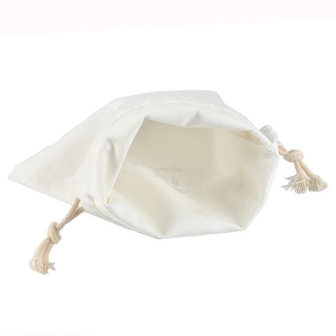 
Small pouch string canvas tote bag custom logo organic eco cotton drawstring bag 