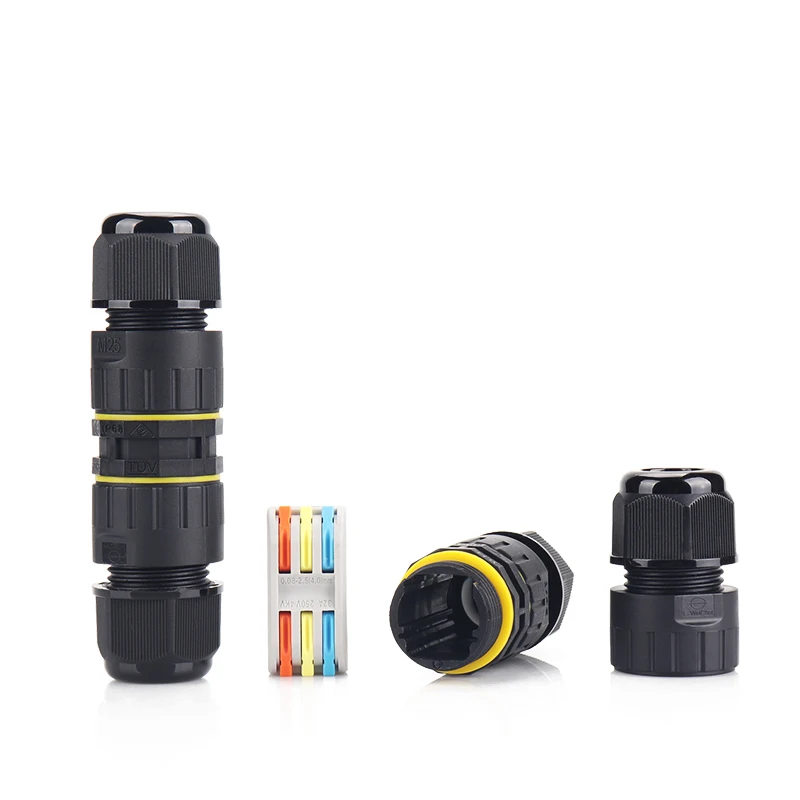 IP68 Наружный свет нейлон PA66 винт 2Pin 3Pin Водонепроницаемый Электрический разъем