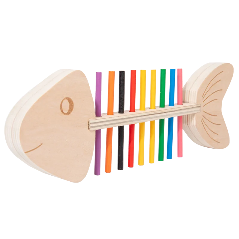 Learning Baby Color Cognition Game Educational Fishbone Color Sorting Toys Kids Montessori Fish Bone Pairing Wooden Toy