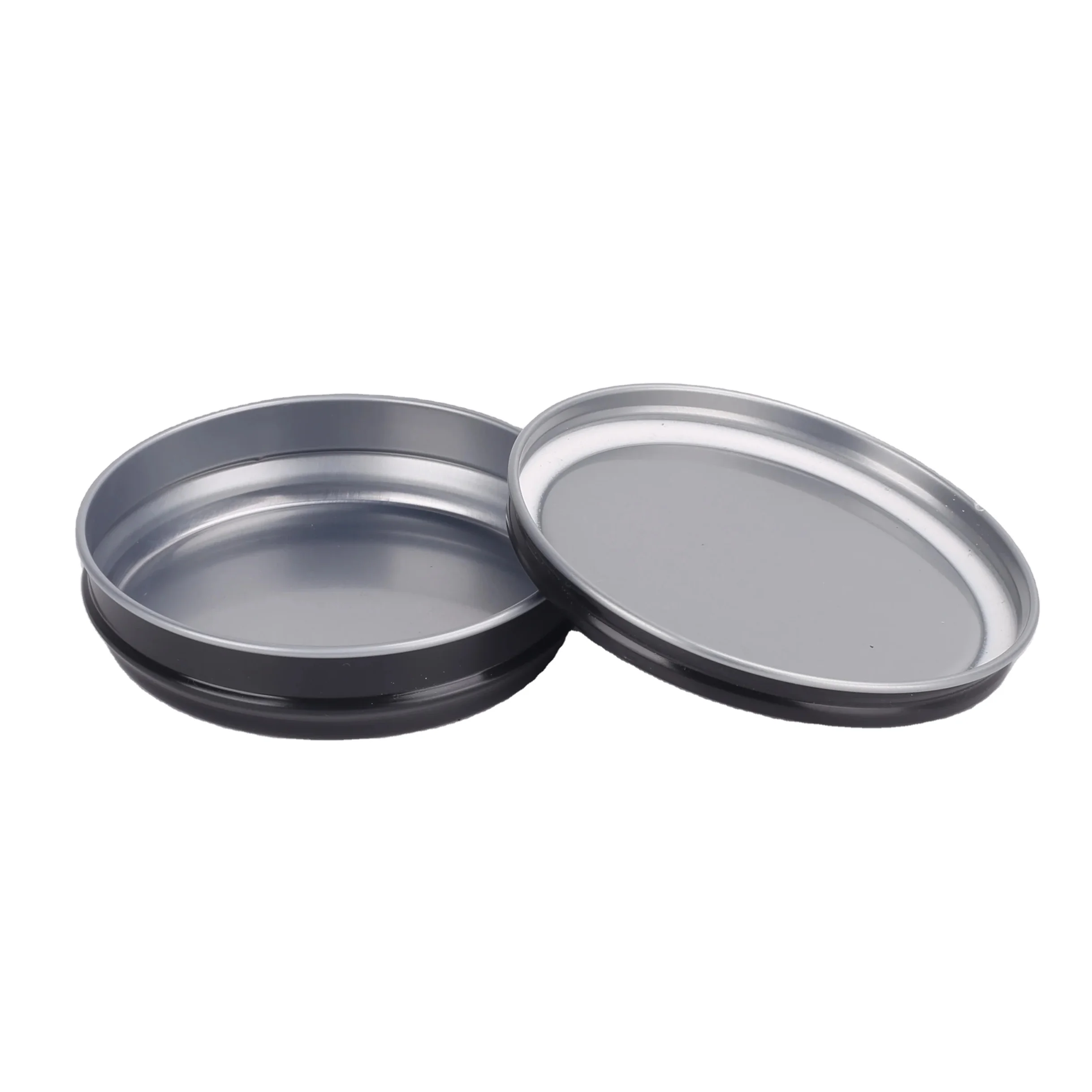 Gold anodized inside outside Shallow seamless  tin containers with lids 500g250g125g50g30g20g for caviar distributors