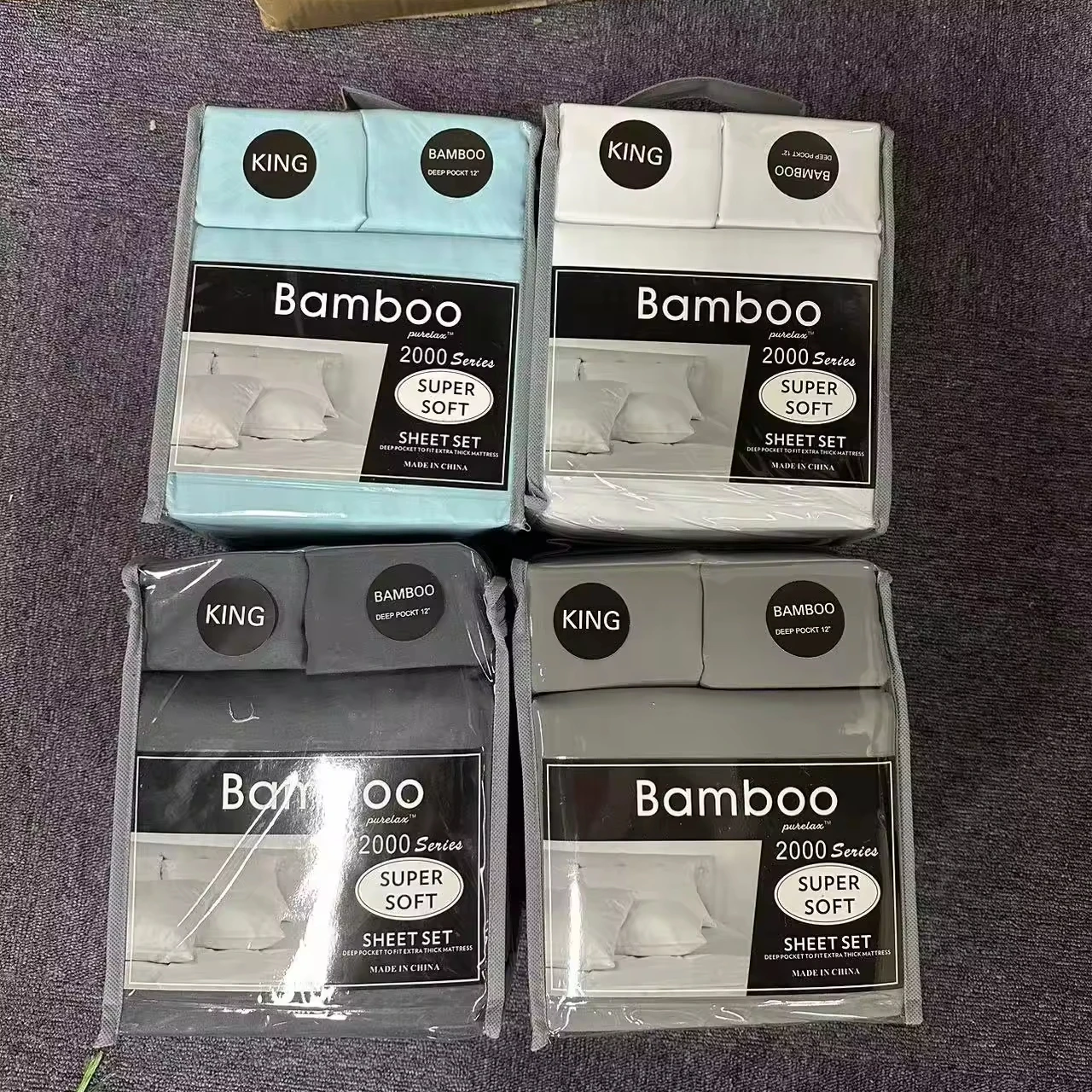 Wholesale King size bed sheets 80gsm brushed microfiber  white  bedding set 6pcs for bedroom hotel bed linen