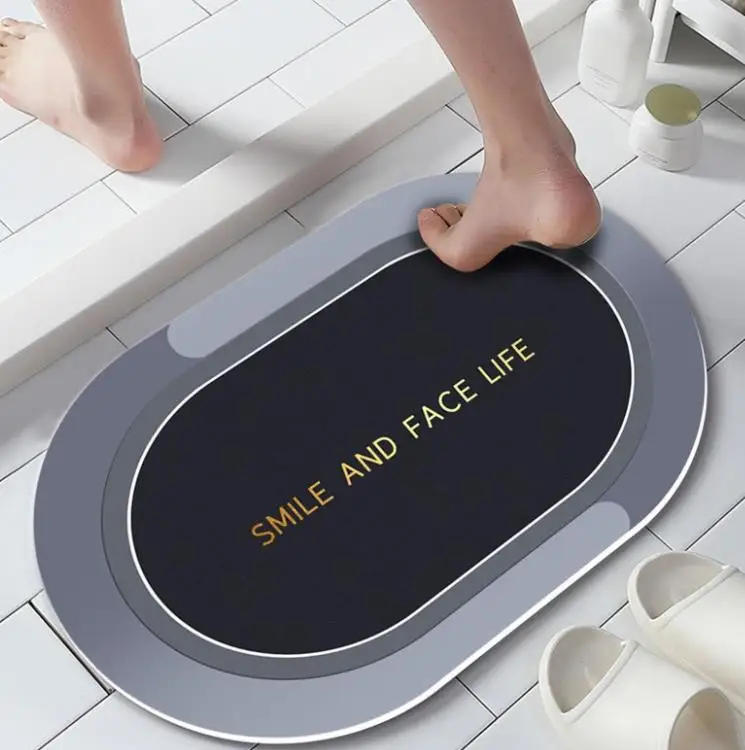 Custom Rug Logo Rubber Bath Mat Dries Quickly Carpet For Bathroom Foot Mat