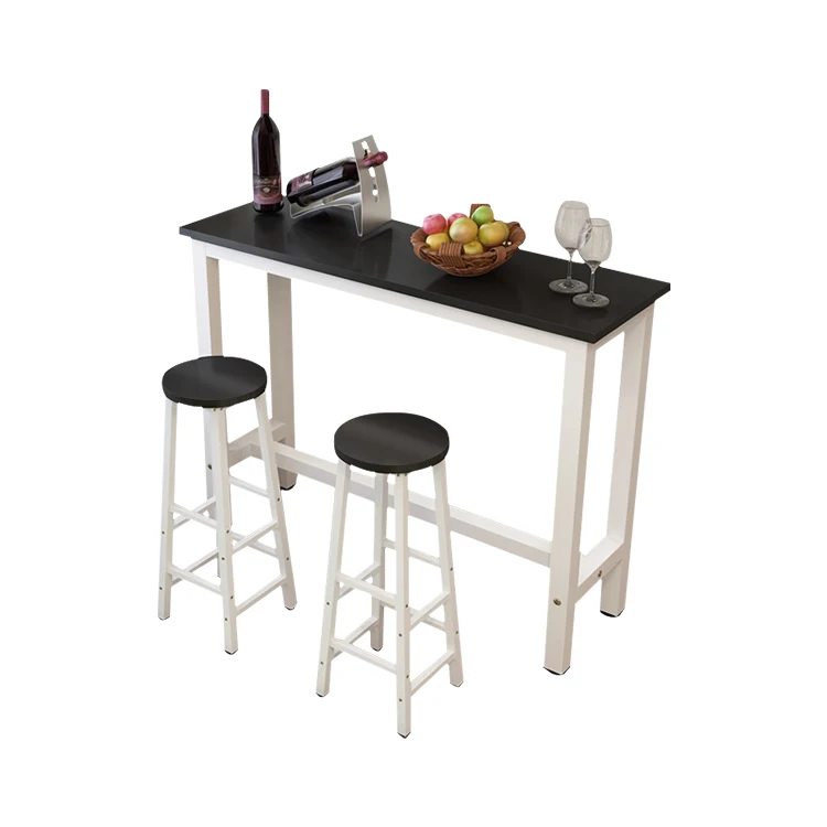 
Wholesale Nordic Bar Table Commercial Furniture Simple Modern Cafe Table Set Narrow Long High Bar Counter 