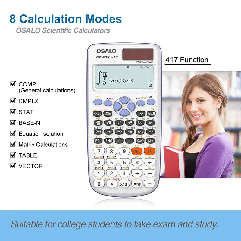 Cheap calculator wholesale manufacturer 417 function student school fx scientific calculator
