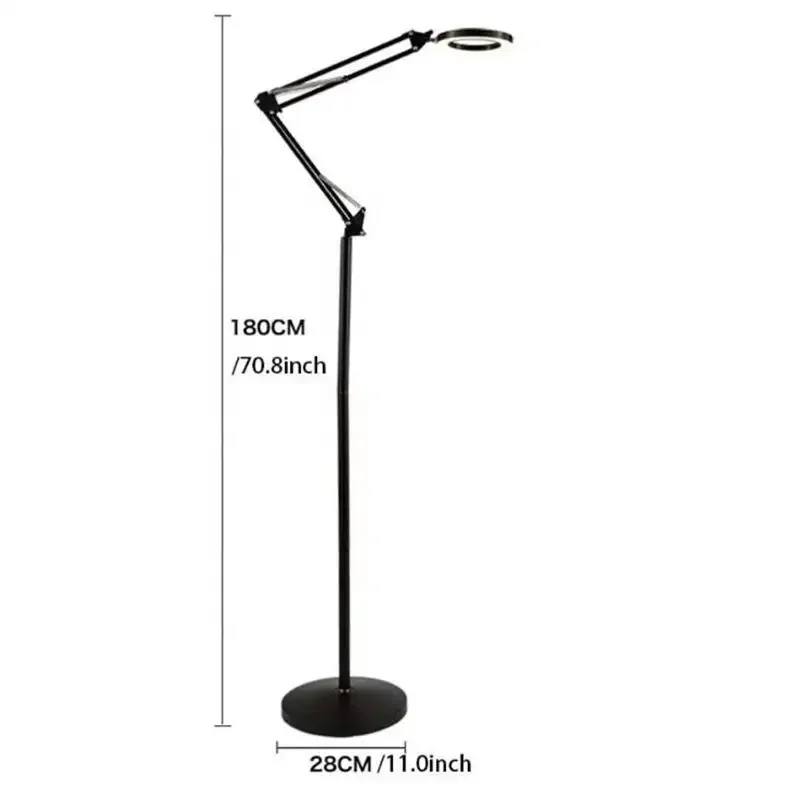 Dimming 5X Magnifying Lamp 3 Lighting Modes 12W LED Floor Lamp Beauty Salon Home Use Magnifying Light
