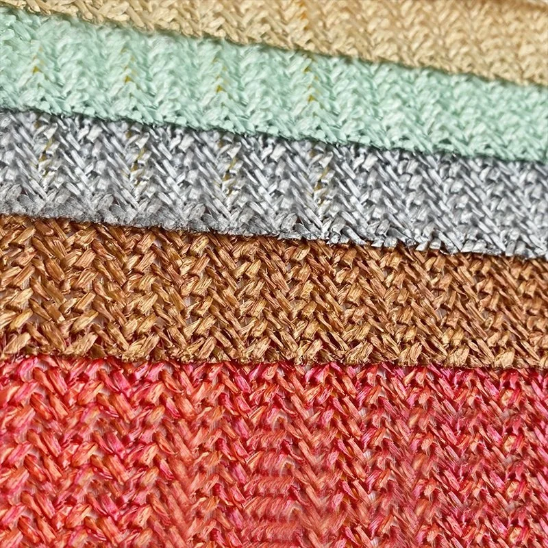 PP Artificial Raffia Fabric Hand Craft Woven Fabric Rattan Straw Grass Woven Fabric For Beach Bag Shoes Material