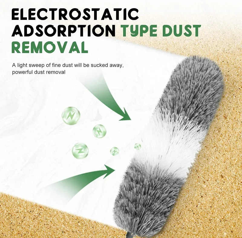 Microfiber Feather Dusters With Replaceable Bendable Head Cleaner Duster Tool For Ceiling Fan Home Kitchen Gadgets