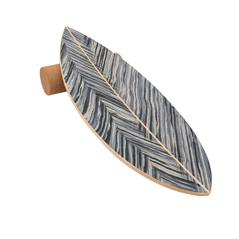 Wholesale Custom Gym Fitness Trainer Core Roller Balance Board Customized Wooden Balance Board with Cork Roller