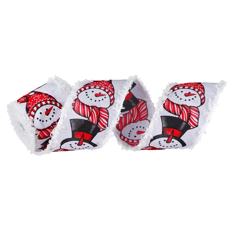 MSD Ribbon Wholesale Christmas Tree Wired Ribbon 2.5 Inch Burlap Ribbon for DIY Wreaths Wrapping Crafts Decoration