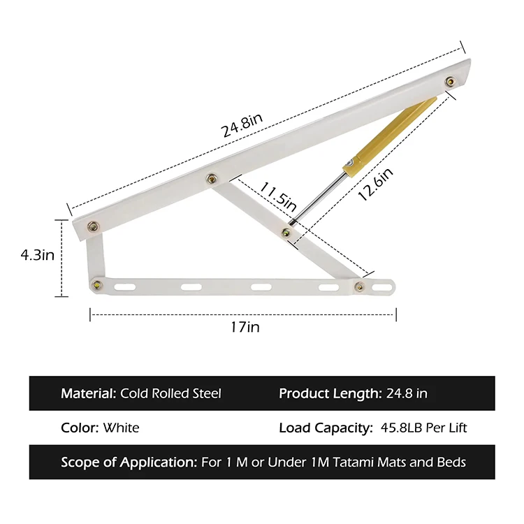 Furniture Hardware Hinge Simple Tatami Box Bed Storage Hydraulic Gas Lift Bed Mechanism Bed Lifter