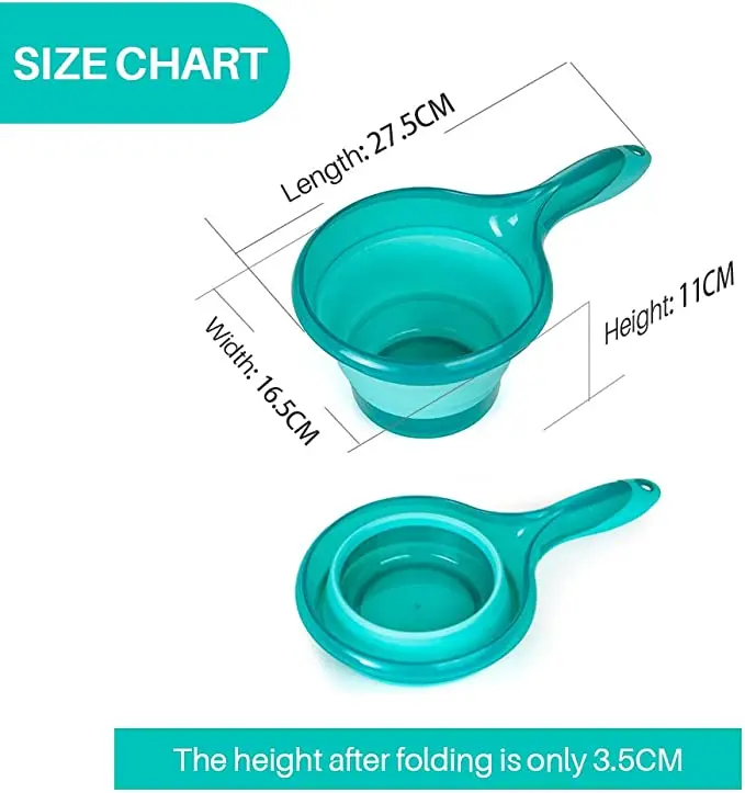 set of 2 material Thicken great for Bathing Kitchen Ladles Bathroom Hair Washing Water Scoop Folding Water Ladle Collapsible