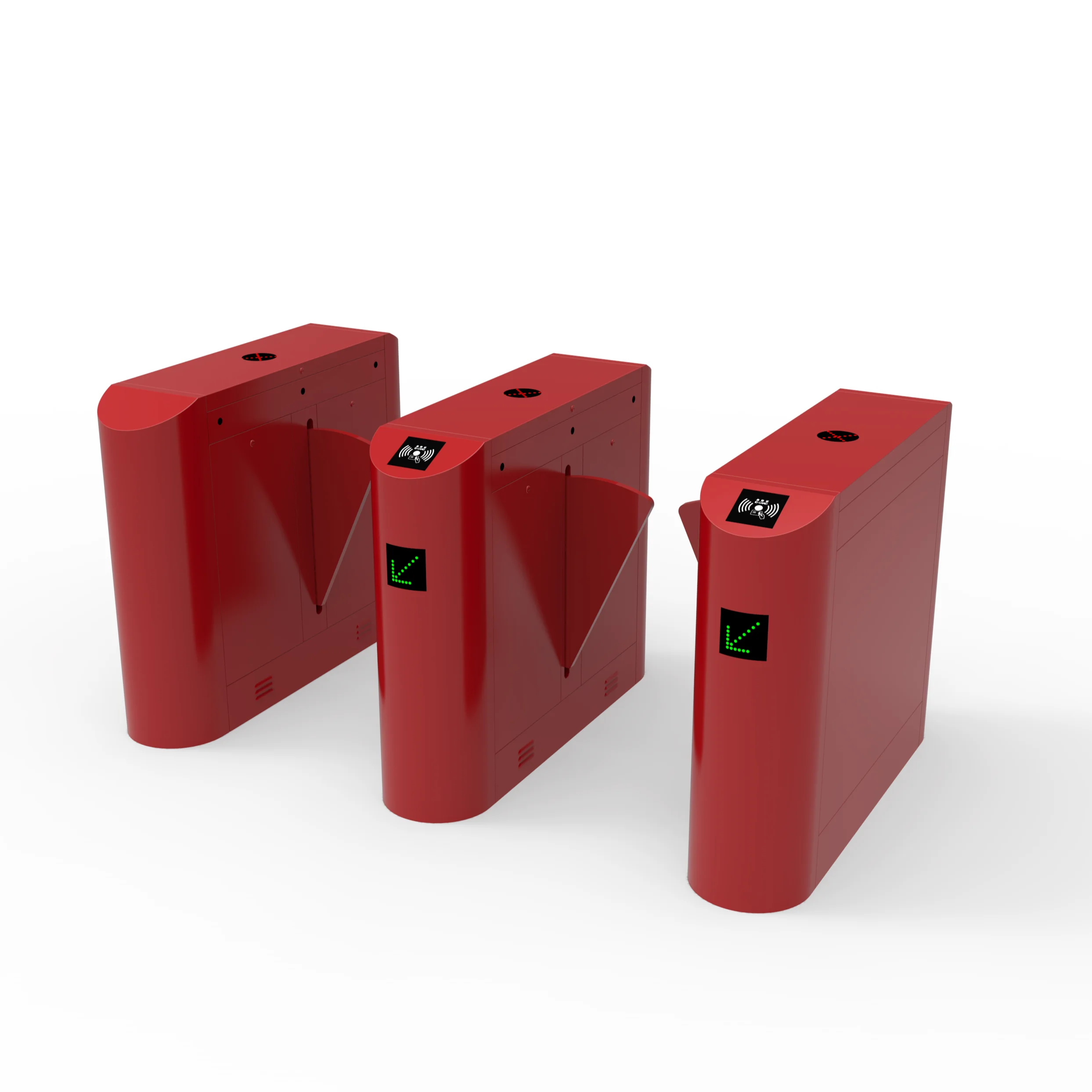 Fully Automatic Pedestrian Control Rotary flap barrier turnstile with RFID reader  For Commercial Entrances And Exits High Speed