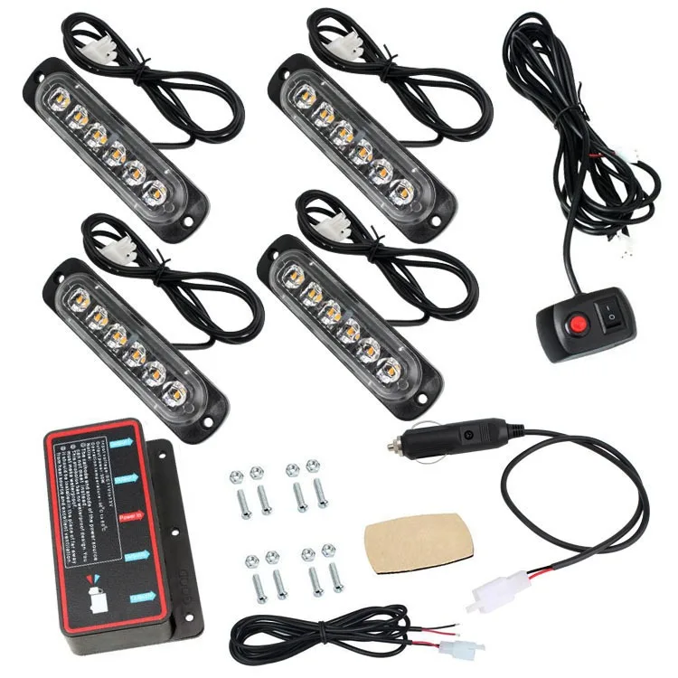 Amber White Red Blue 4Pcs In 1 Set With Control box 12V 24V Warning Grill Light Side Marker Lamp for F-150 Pickup Car Truck