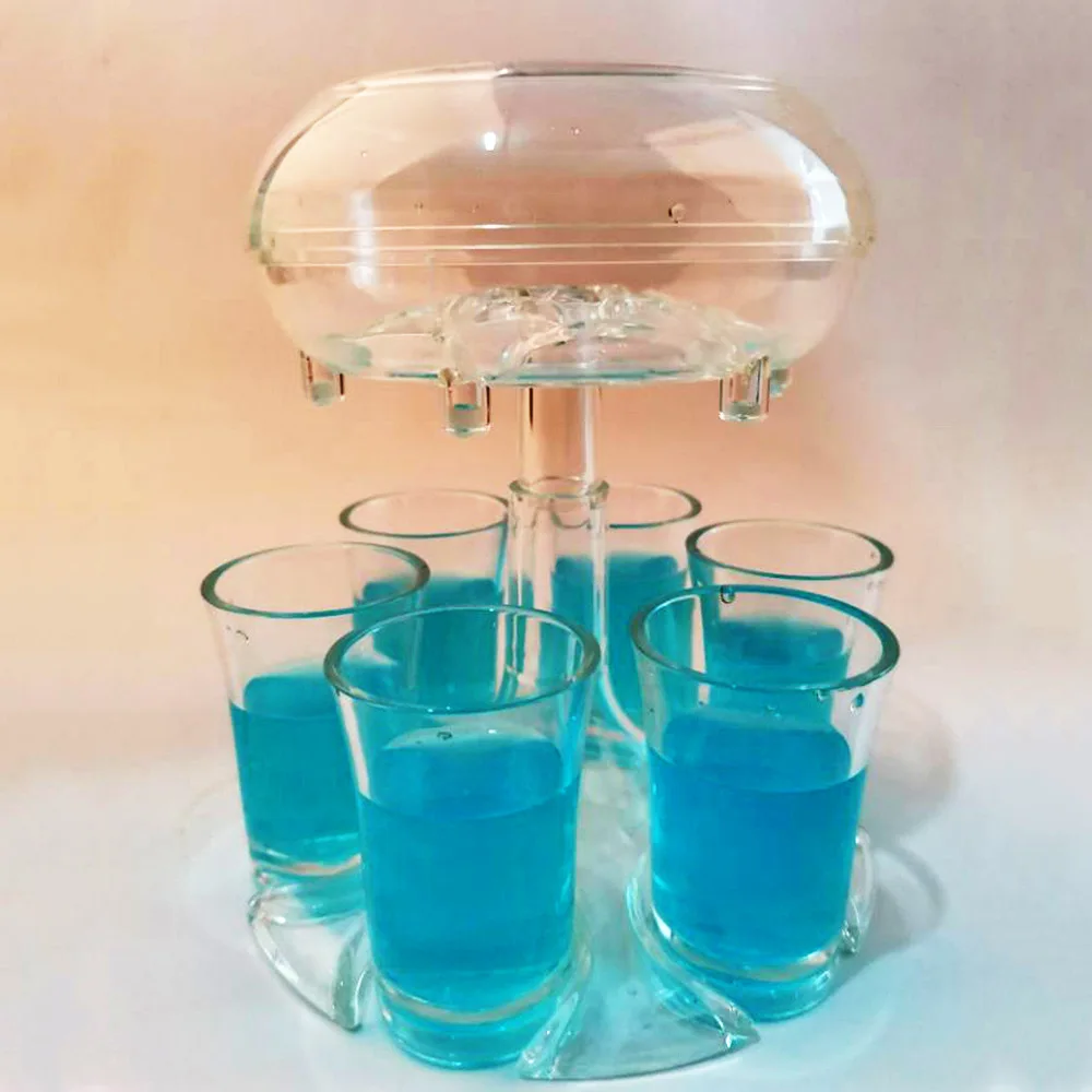 XC hot sale Transparent 6 Shot Glass Dispenser and Holder
