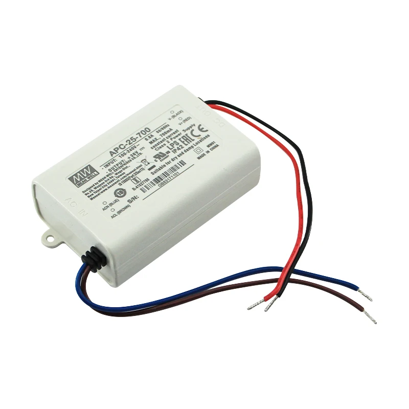 Meanwell APC-25 350mA 25W 500mA 700mA 1050mA Constant Current LED Strip Driver