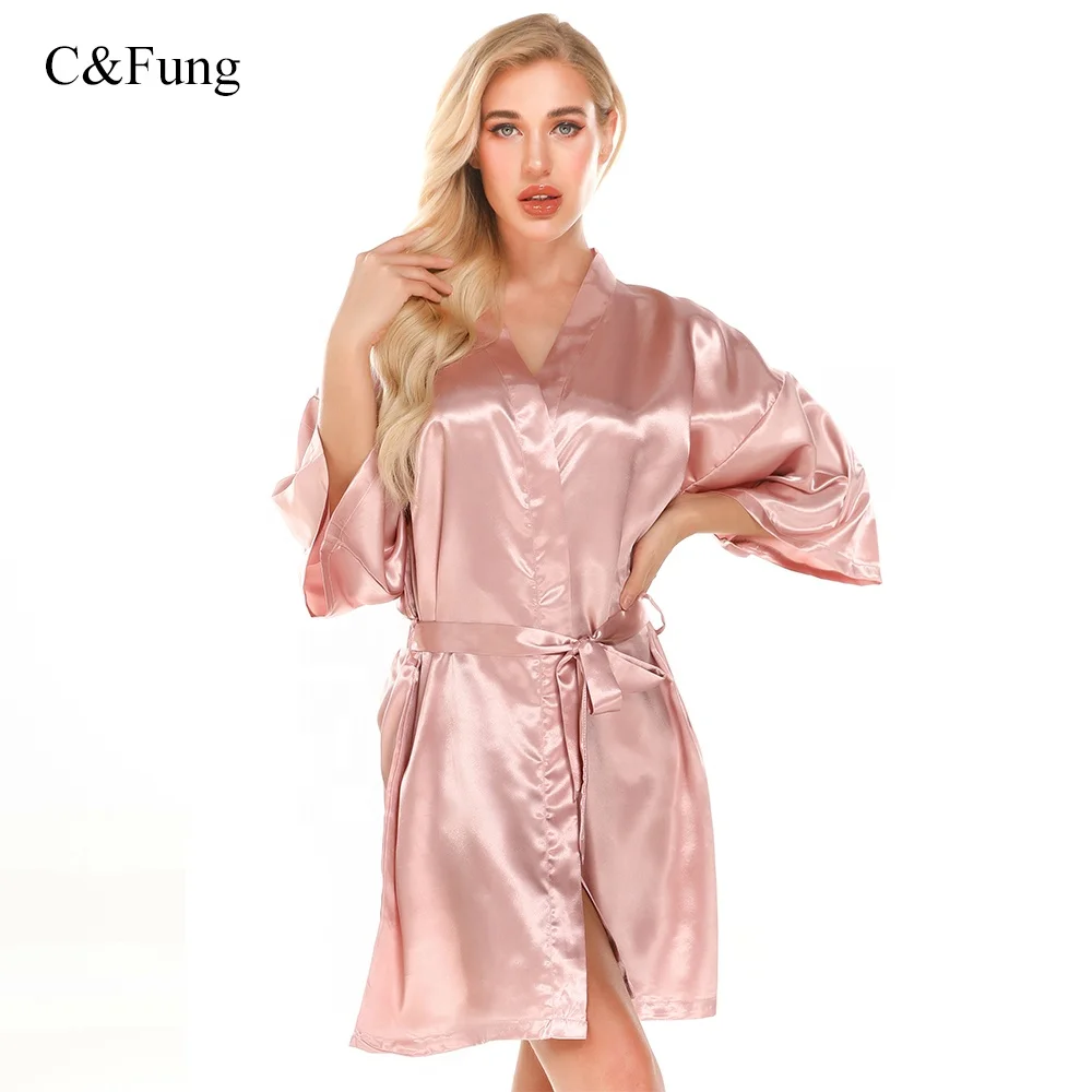 
women satin morning gown bridal gown custom spring bridesmaid robe sister group bathrobe kimono wedding robe 