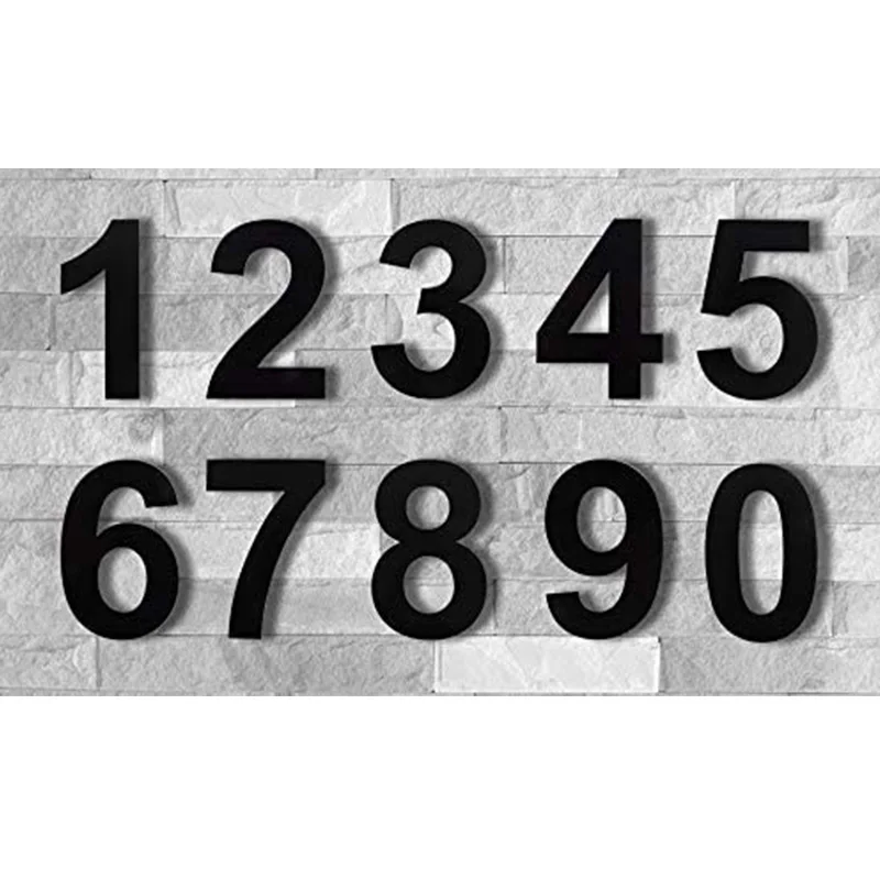Modern Style stainless steel home address number black floating house number