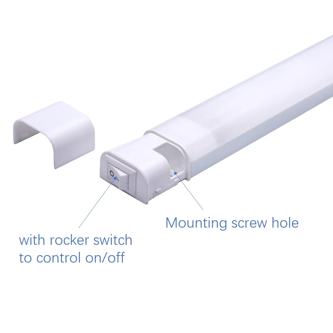 230VAC Plastic ABS body 12W led jewelry lamp electrical cabinet under light with rocker switch