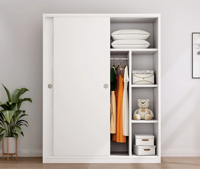 Simple Modern Sliding Door Wardrobe Panel Wardrobe Wood Living Room Storage Cabinet