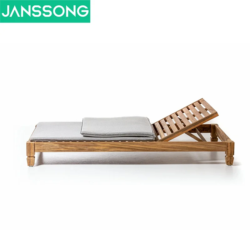 Luxury Hotel Pool Chaise Lounge Garden Teak Beach Sun Lounger