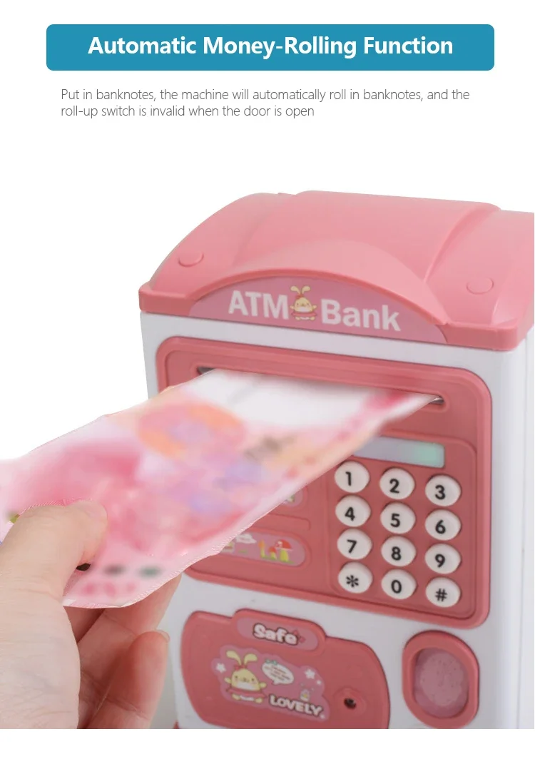 Novelty Toys Children Saving Money Box Kids Electronic ATM Bank Coin Bank Fingerprint Password Lock Piggy Bank educational toys