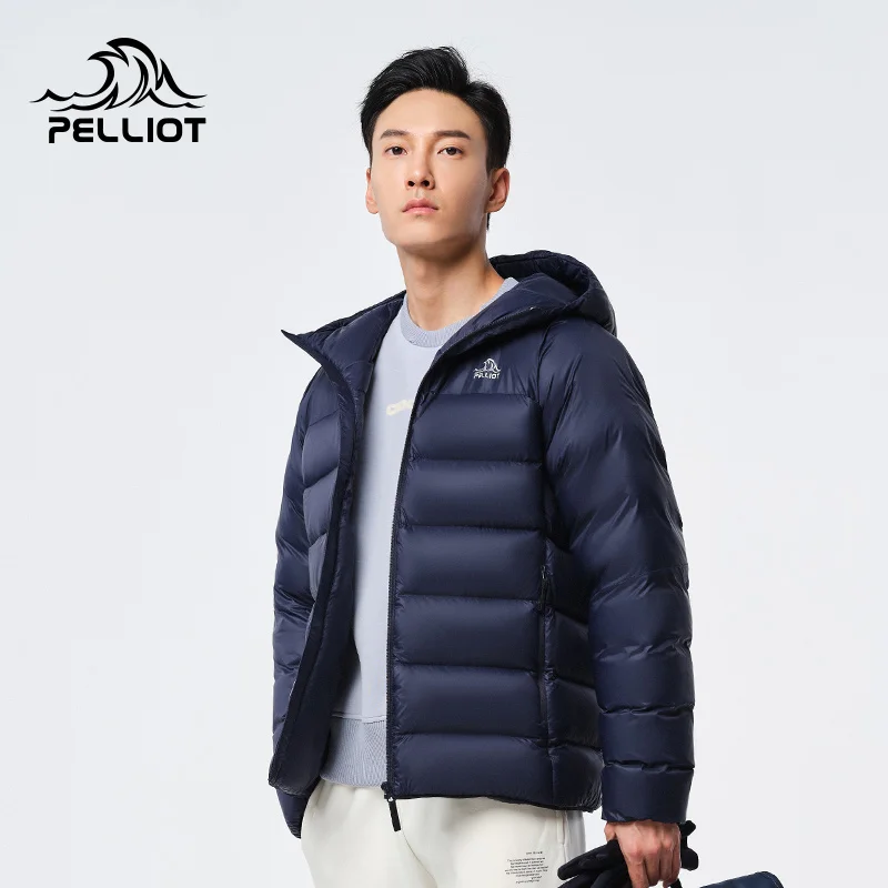 men women puffer down jacket grey goose down padding hooded snow warm winter coat wear