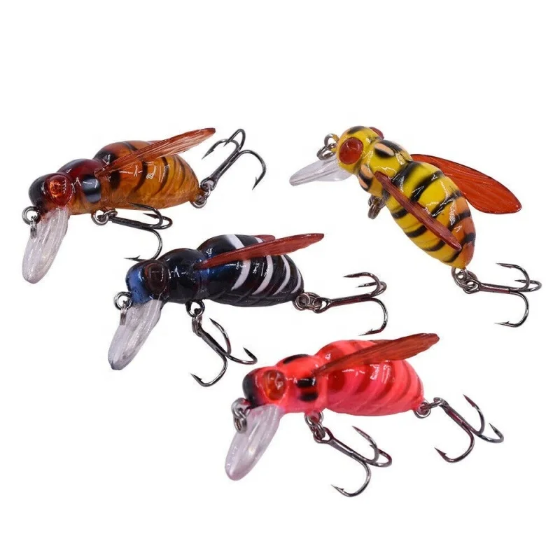 Yousya New Design Bee Shape Topwater Floating Realistic Lure Ray Frog Proper for Pike Snakehead Salmon Trout Catfish
