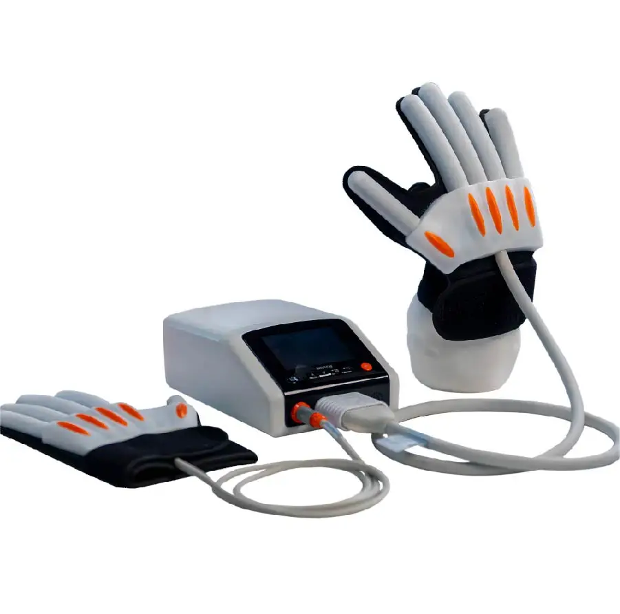 A wearable hand rehabilitation system with soft gloves stroke rehabilitation equipment hand gloves to heal hands