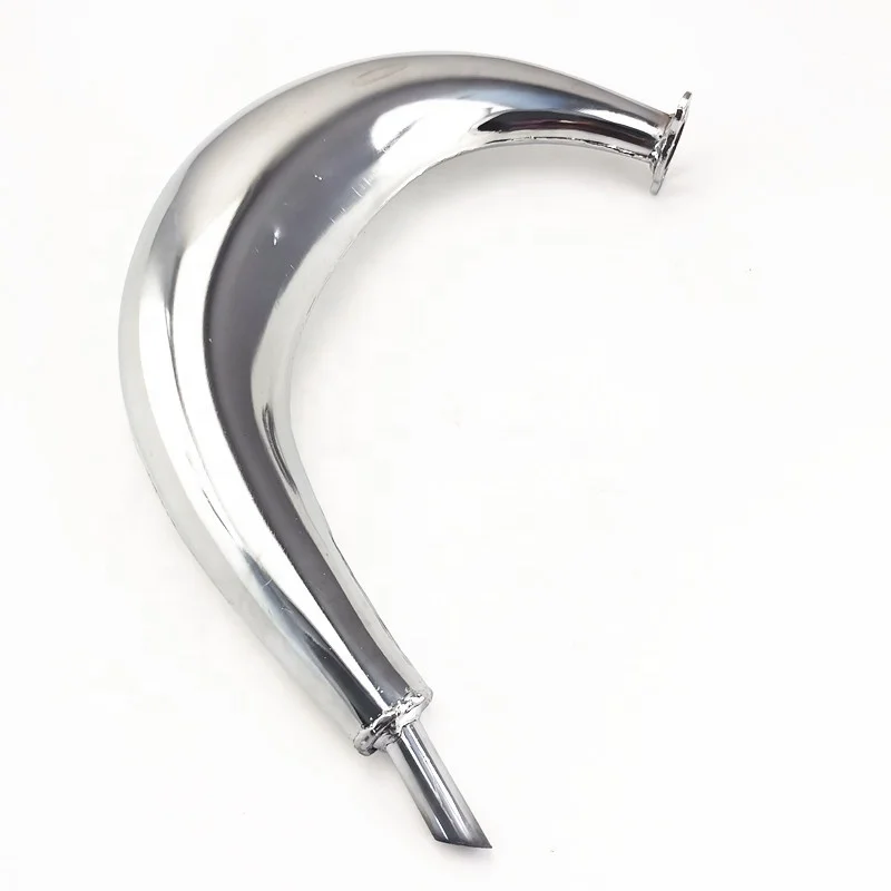 Chrome Big displacement Banana Bicycle exhaust muffler for Motorized Bike 2 stroke gas engine kit 80cc 100cc