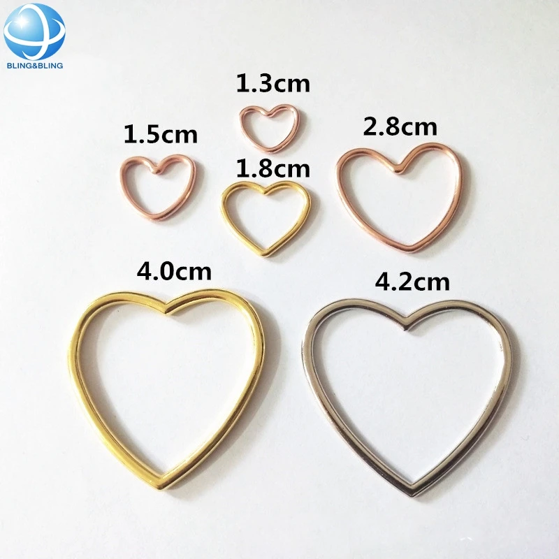 Various Size Love Heart Swimwear Accessories Bikini Metal Hardware Bra Strap Clasp For Swimsuit Beachwear