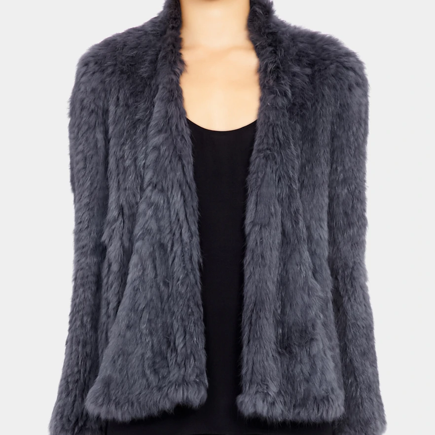 Wholesale and retail Top Quality Real Rabbit Fur Hand Knitted women winter fur coats