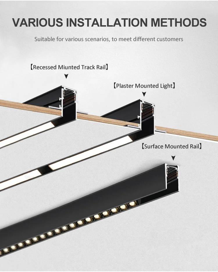 Ultra - thin magnetic light track slot flood light spotlight conductive module magnetic no main light PSU