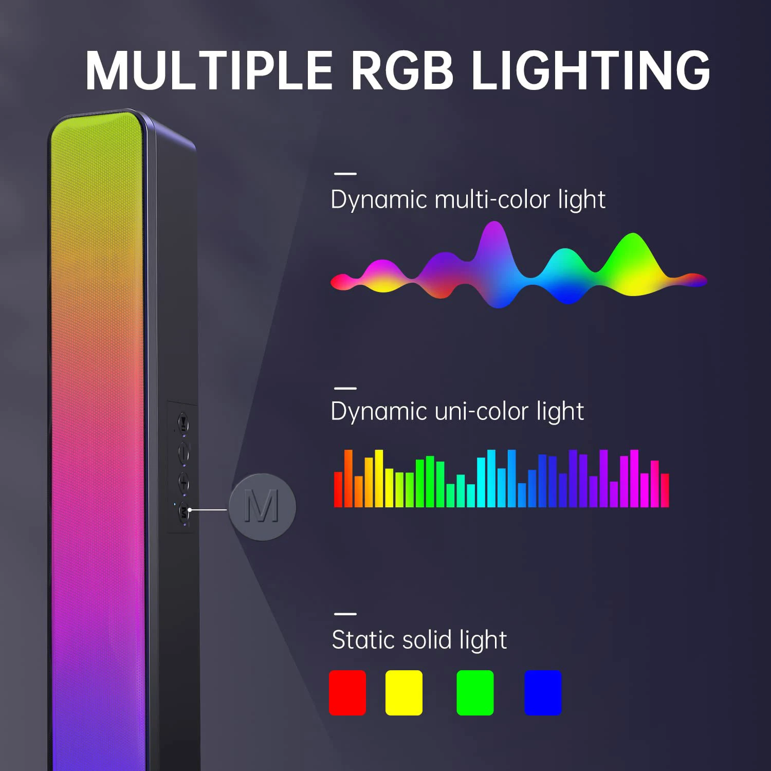 GRB wireless speaker pulse 5 LED flash light sound bar speaker Outdoor party sound