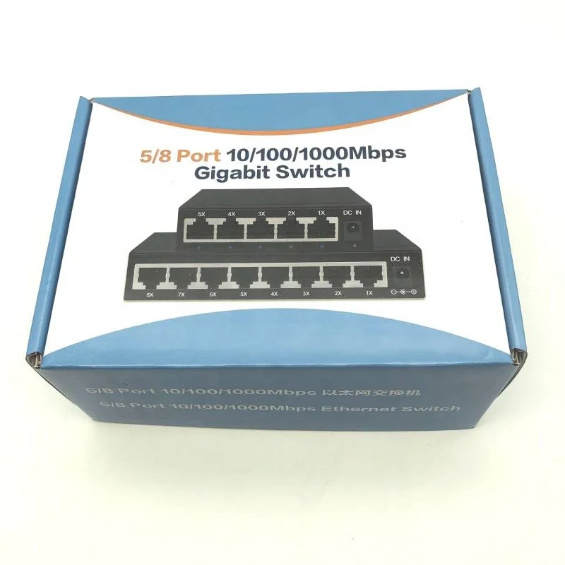 Быстрый Ethernet-коммутатор 8 портов 10/100/1000 Мбит/с концентратор LAN мини настольный сетевой коммутатор с железный корпус