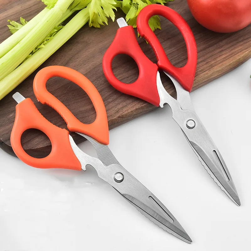 Multifunctional Kitchen Stainless Steel Scissors Fish Bone Chicken Vegetable Refrigerator Scissors Kitchen Utensils